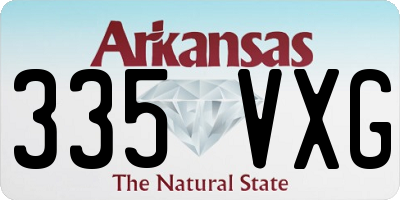 AR license plate 335VXG