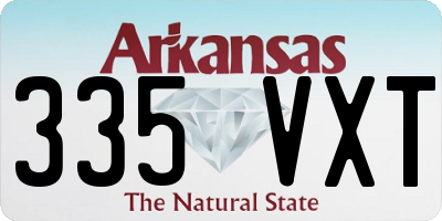 AR license plate 335VXT