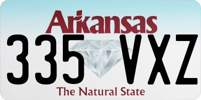 AR license plate 335VXZ