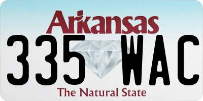 AR license plate 335WAC