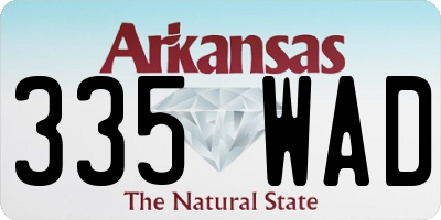 AR license plate 335WAD