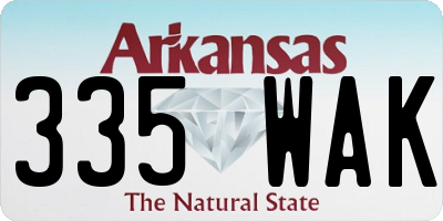 AR license plate 335WAK
