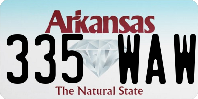 AR license plate 335WAW