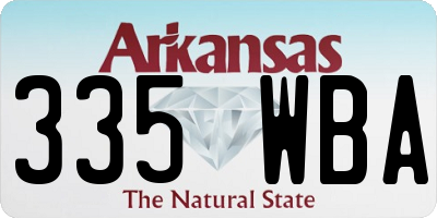 AR license plate 335WBA