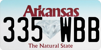 AR license plate 335WBB