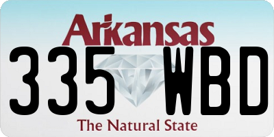 AR license plate 335WBD