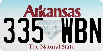 AR license plate 335WBN
