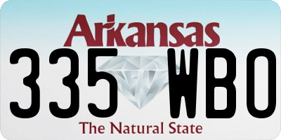 AR license plate 335WBO