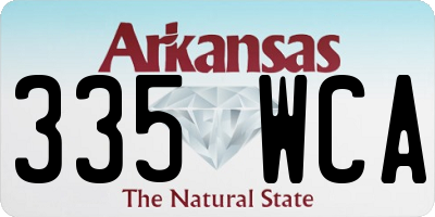 AR license plate 335WCA