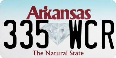 AR license plate 335WCR