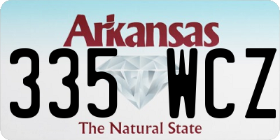 AR license plate 335WCZ