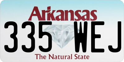 AR license plate 335WEJ