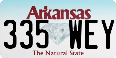 AR license plate 335WEY