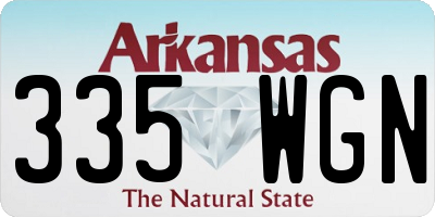 AR license plate 335WGN