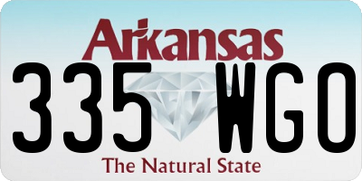 AR license plate 335WGO