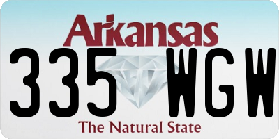 AR license plate 335WGW