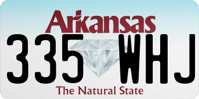 AR license plate 335WHJ