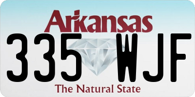 AR license plate 335WJF