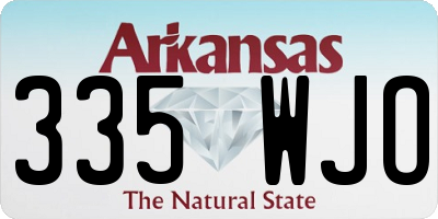 AR license plate 335WJO