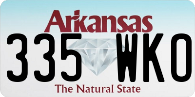 AR license plate 335WKO