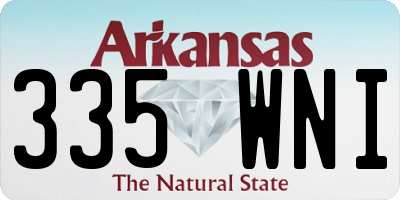 AR license plate 335WNI