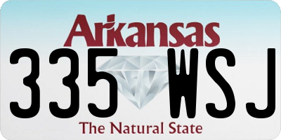 AR license plate 335WSJ
