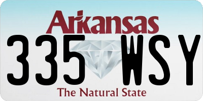 AR license plate 335WSY