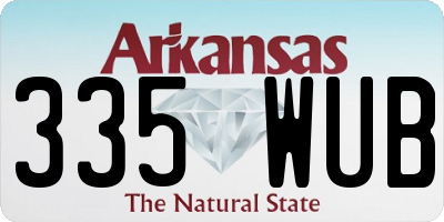 AR license plate 335WUB