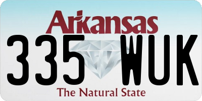 AR license plate 335WUK