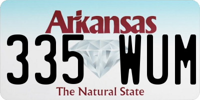 AR license plate 335WUM