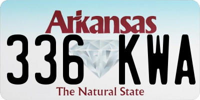 AR license plate 336KWA