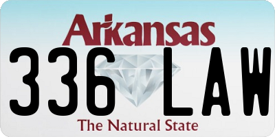 AR license plate 336LAW