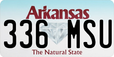 AR license plate 336MSU