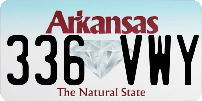 AR license plate 336VWY