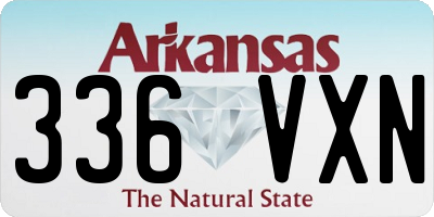 AR license plate 336VXN