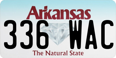 AR license plate 336WAC