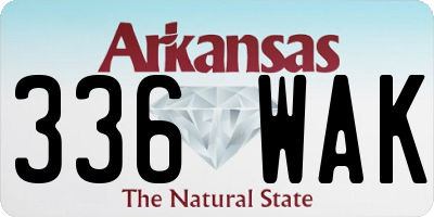 AR license plate 336WAK