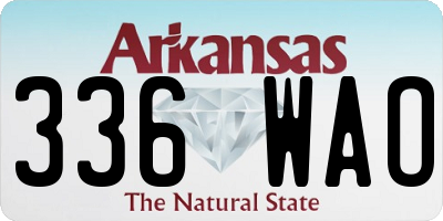 AR license plate 336WAO