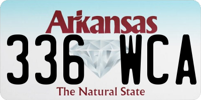 AR license plate 336WCA