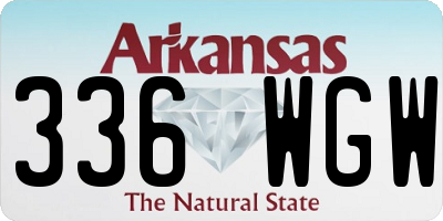 AR license plate 336WGW