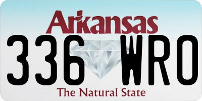AR license plate 336WRO