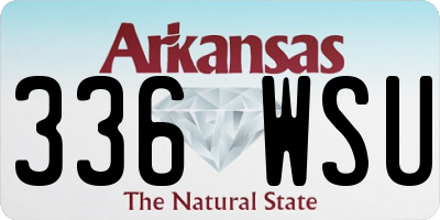 AR license plate 336WSU