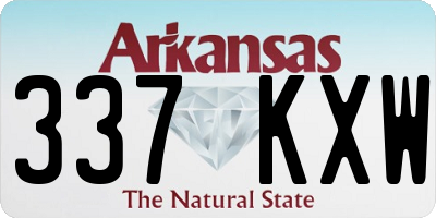 AR license plate 337KXW