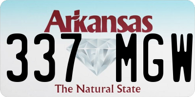 AR license plate 337MGW