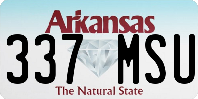 AR license plate 337MSU