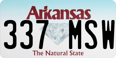 AR license plate 337MSW