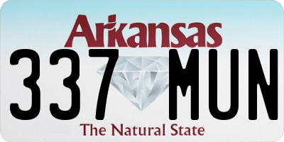 AR license plate 337MUN