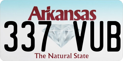 AR license plate 337VUB