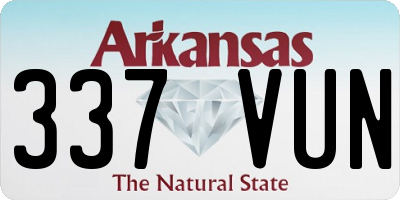 AR license plate 337VUN