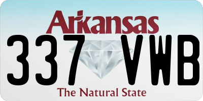 AR license plate 337VWB